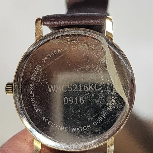 Accutime Watch Corp. Blue World Map Face Gold Tone Analog Stainless Back Watch - Picture 14 of 16